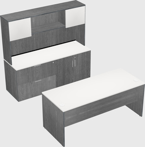 Parallel desk with credenza
