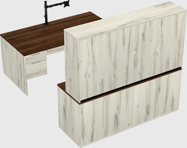Bureau parallèle avec crédence
