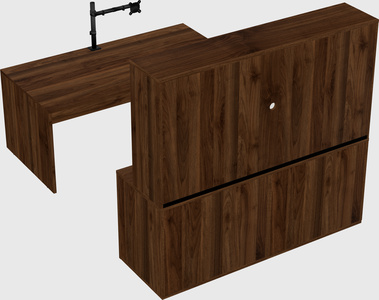 Bureau parallèle avec crédence