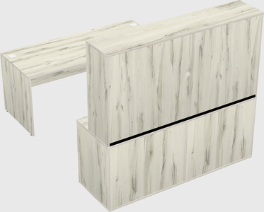 Parallel desk with credenza