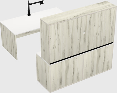 Parallel desk with credenza