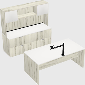 Parallel desk with credenza