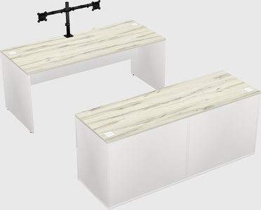 Parallel desk with credenza