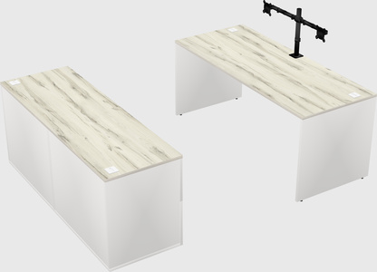 Parallel desk with credenza