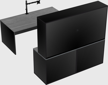 Bureau parallèle avec crédence