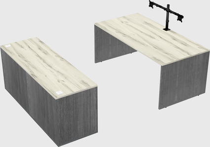 Parallel desk with credenza