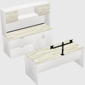 Parallel desk with credenza