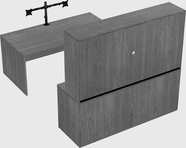 Parallel desk with credenza