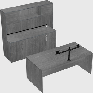 Parallel desk with credenza