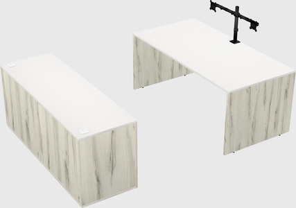 Parallel desk with credenza