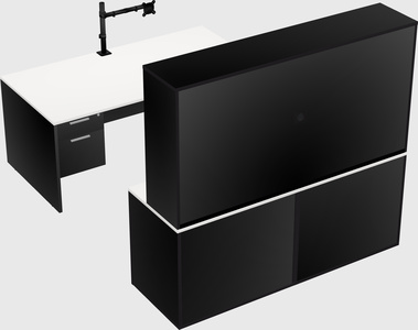Bureau parallèle avec crédence