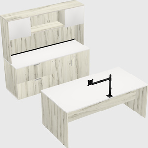 Bureau parallèle avec crédence