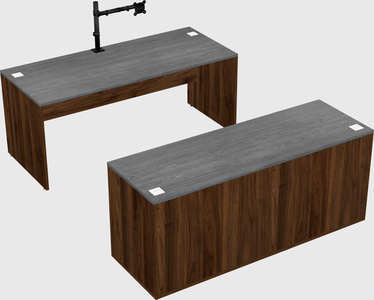 Parallel desk with credenza