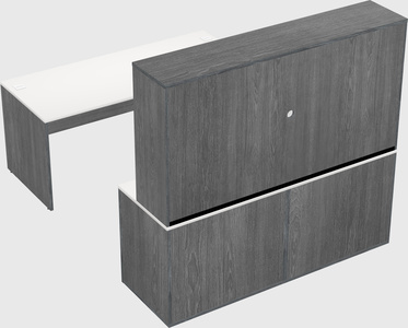 Parallel desk with credenza