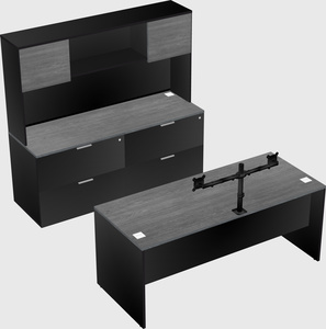 Parallel desk with credenza