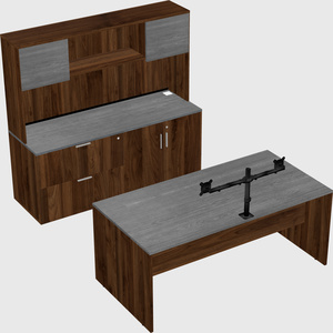 Parallel desk with credenza