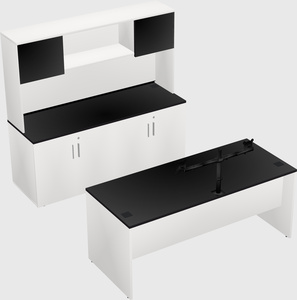 Parallel desk with credenza