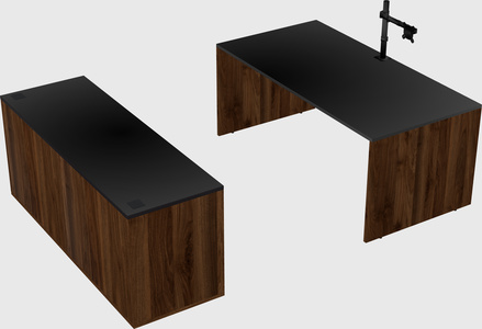 Bureau parallèle avec crédence