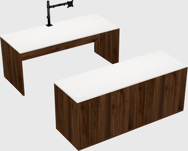 Parallel desk with credenza