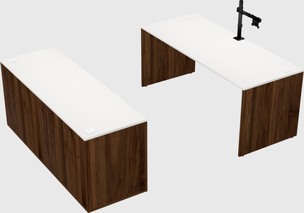 Parallel desk with credenza