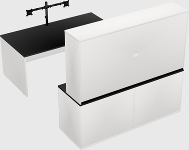 Bureau parallèle avec crédence