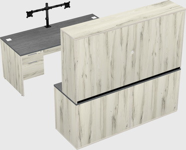 Bureau parallèle avec crédence