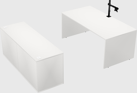 Parallel desk with credenza
