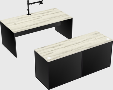 Parallel desk with credenza