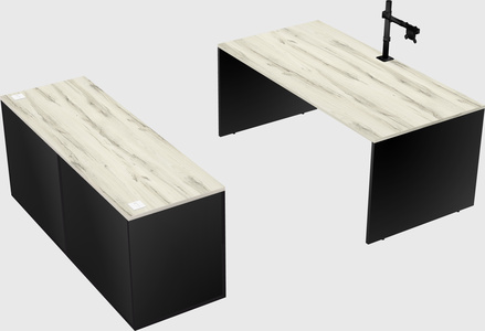 Parallel desk with credenza