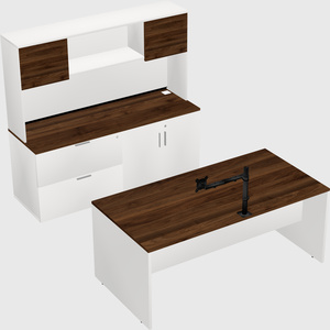 Parallel desk with credenza