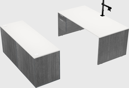 Parallel desk with credenza