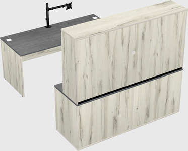 Parallel desk with credenza