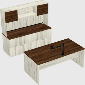 Parallel desk with credenza