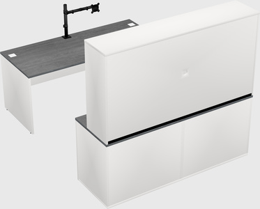 Bureau parallèle avec crédence