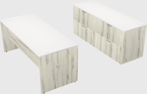 Parallel desk with credenza