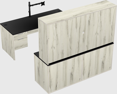Parallel desk with credenza