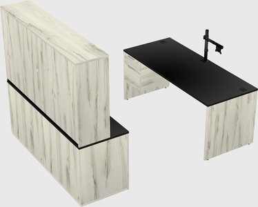 Parallel desk with credenza