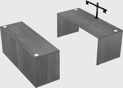 Parallel desk with credenza