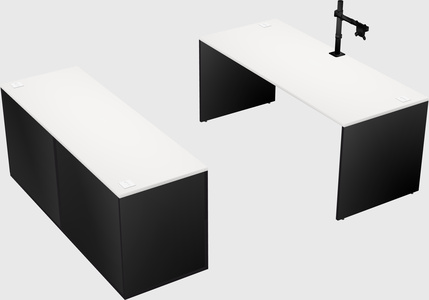 Parallel desk with credenza