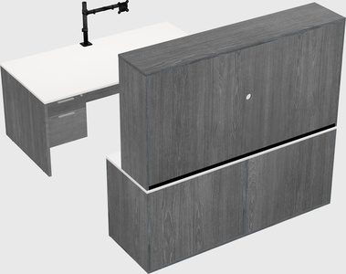 Bureau parallèle avec crédence
