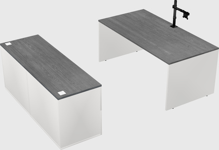 Parallel desk with credenza