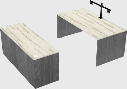 Parallel desk with credenza