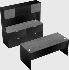 Parallel desk with credenza