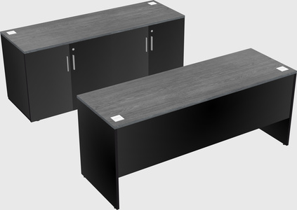 Parallel desk with credenza