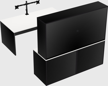 Parallel desk with credenza