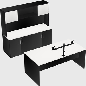Parallel desk with credenza