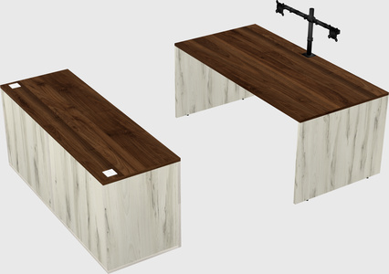 Parallel desk with credenza