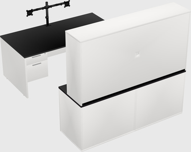 Bureau parallèle avec crédence