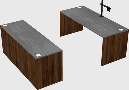 Parallel desk with credenza
