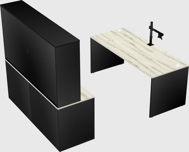 Parallel desk with credenza
